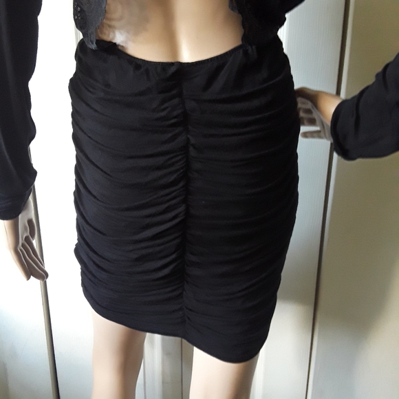 Love Chelsey Sash Lace Backless Black Mini Dress - Picture 2 of 7